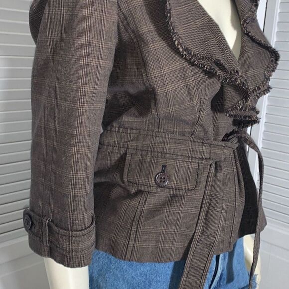 Vintage Y2K Ruffled Fitted Blazer Jacket Size 8 - Picture 6 of 12